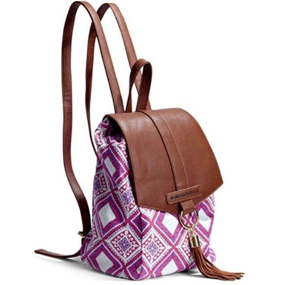 Margaritaville Brown and Pink Backpack Aztec Print Book Bag Boho - Picture 1 of 6
